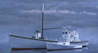 Sardine Carrier & Lobster Boat, oils, 10"x18", 2002